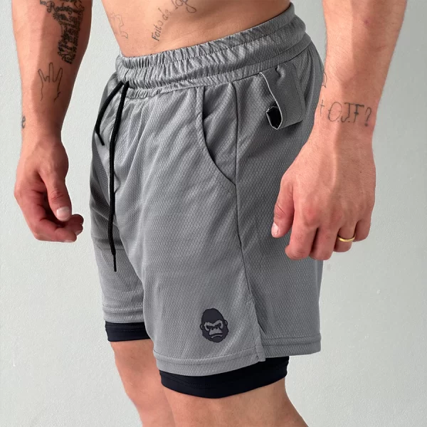 Kit 2 Shorts Kong Bermuda 2 em 1 Para Academia