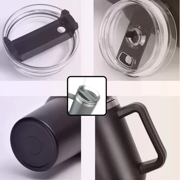 Copo Garrafa Térmica Inox 1200ml Parede Dupla tampa Canudo Premium - Image 5