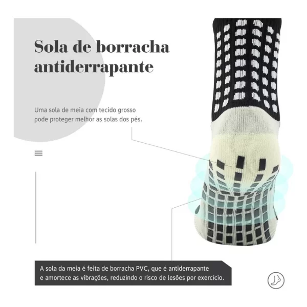 KIT 3 Meias Esportivas de Futebol de Algodão Antiderrapante de Alta Qualidade - Image 2