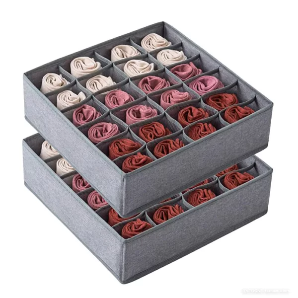 Organizador de Gaveta 33x30x10 24 ou 12 ou 6 Divisórias Dobrável Guarda Peças Intimas Sutiã Meias - Image 4