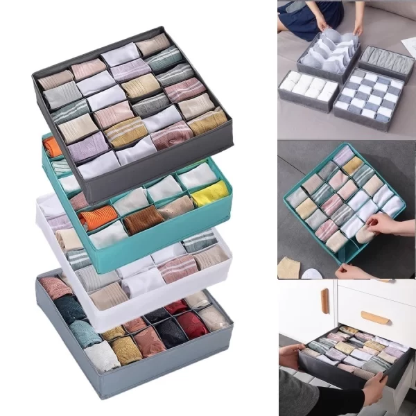 Organizador de Gaveta 33x30x10 24 ou 12 ou 6 Divisórias Dobrável Guarda Peças Intimas Sutiã Meias - Image 5
