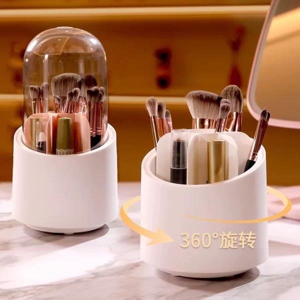 Rotação Organizador Portátil 360º De Mesa Cosmético Maquiagem Porta-escovas Batom Caixa Tubo - Image 3