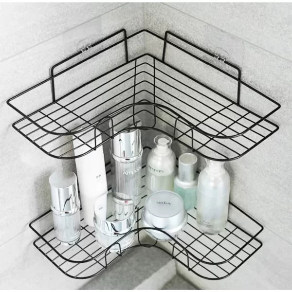 Kit 2 Prateleiras Suporte Com Alto Adesivos Para Parede Banheiro Cozinha lavanderia Shampoo E Sabonete - Image 4