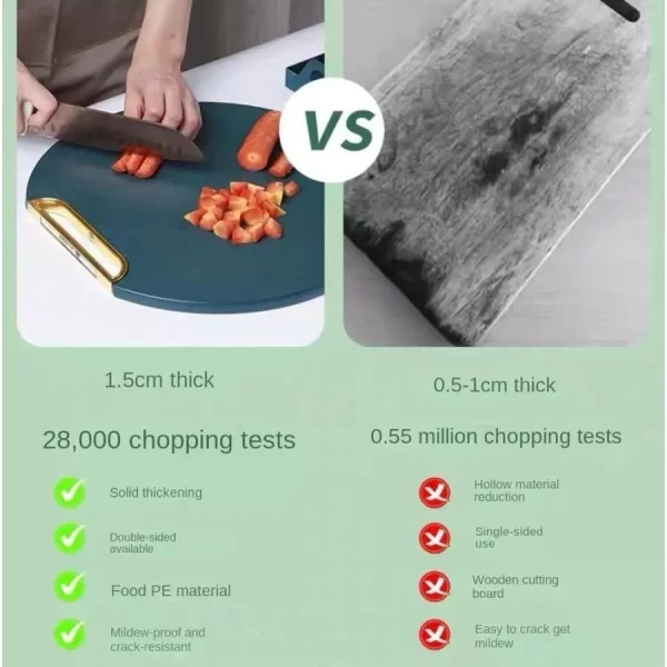 Tábua de Corte Verde Antibacteriana À Prova De Mofo Com Suporte Em Pé Para Cozinha - Image 3