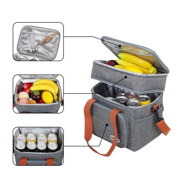 Bolsa Térmica Expansível de Grande Capacidade Para Piquenique Viagens ao Ar Livre na Praia - Image 2