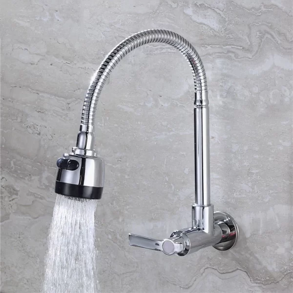 Inox Prata Torneira com chuveiro com rotação de 360° Cozinha Luxo Parede Promoção