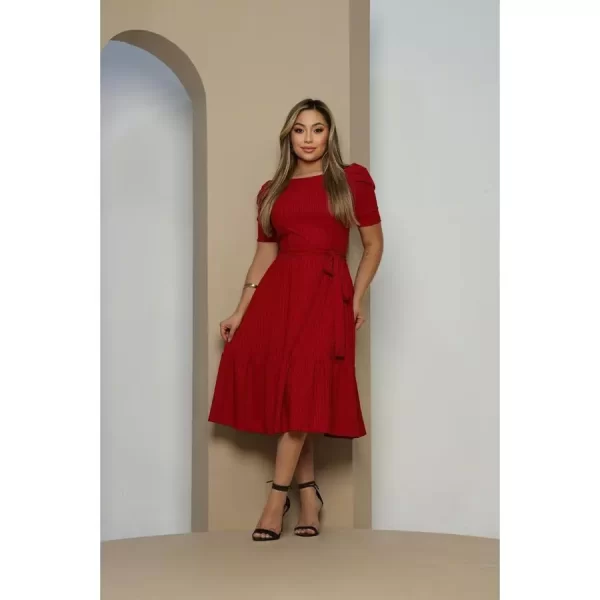 Vestido Moda Evangélica Midi Moda Crista Casual Feminino Malha