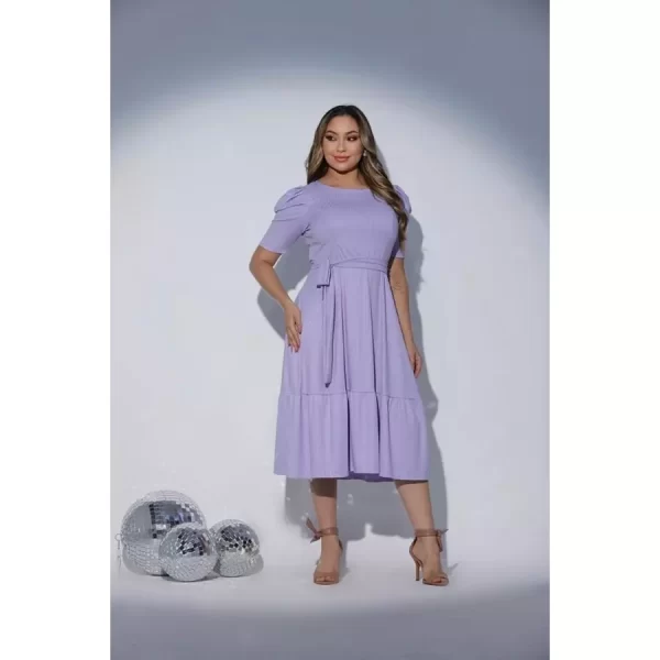 Vestido Moda Evangélica Midi Moda Crista Casual Feminino Malha - Image 2